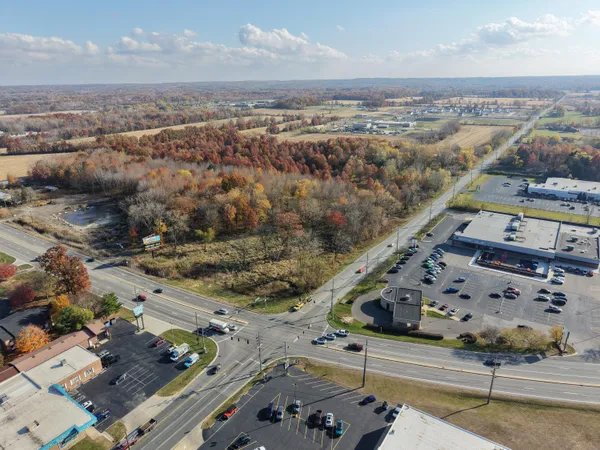 an aerial view of a city
