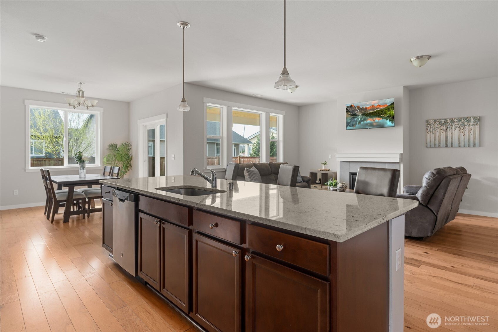 1768 East Rio Vista Avenue Burlington, WA 98233 - Photo 11 of 37 a view of kitchen island dining table and chairs