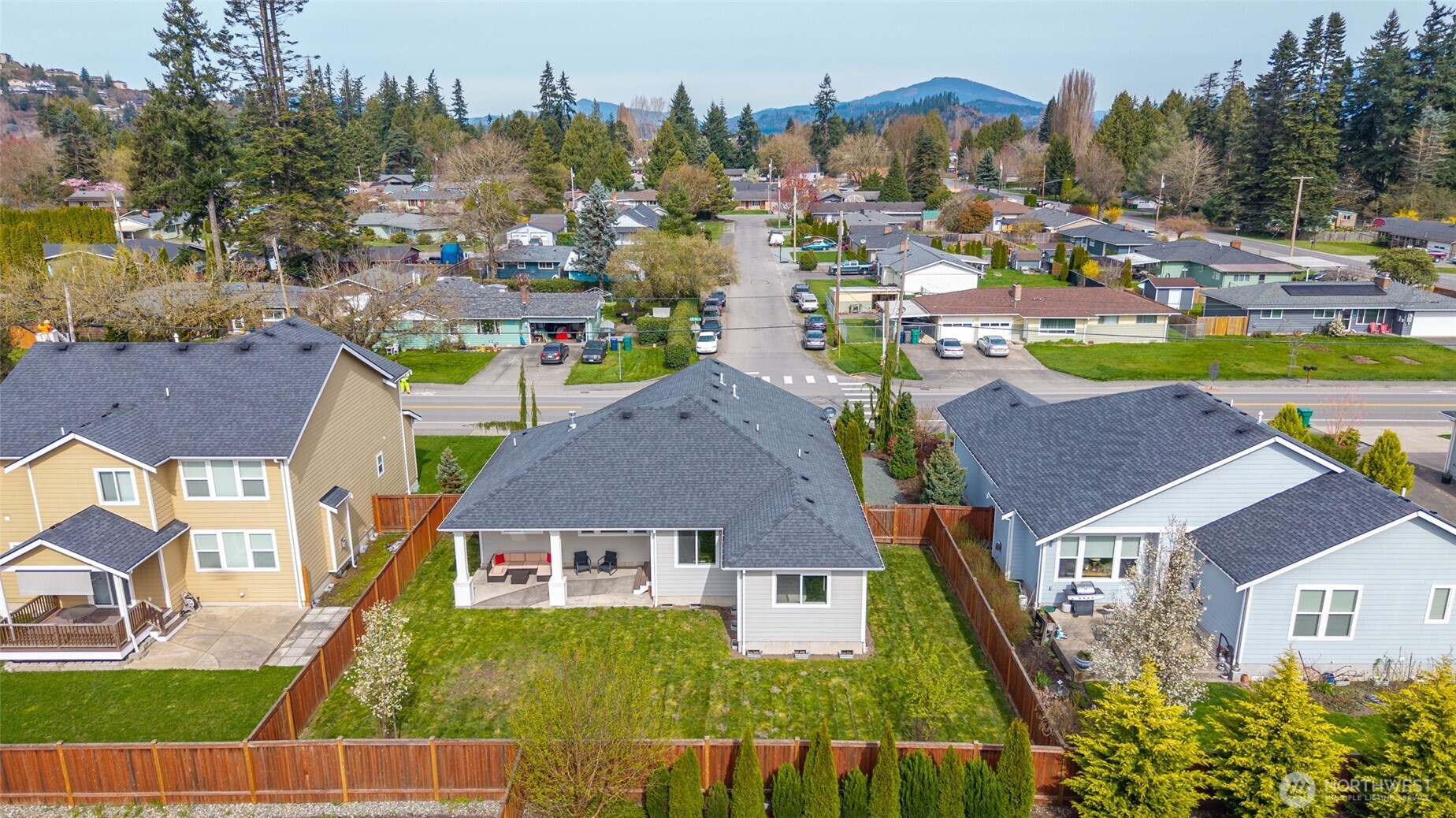 1768 East Rio Vista Avenue Burlington, WA 98233 - Photo 34 of 37 a aerial view of a house with a garden and trees