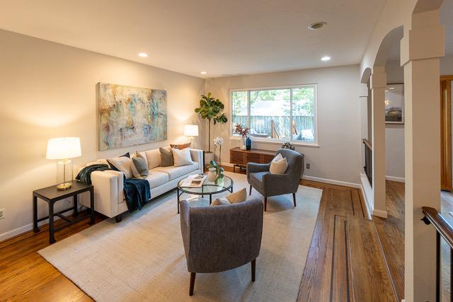 3523 Oak Drive Menlo Park, CA 94025 - Photo 2 of 20 a living room with furniture and a large window