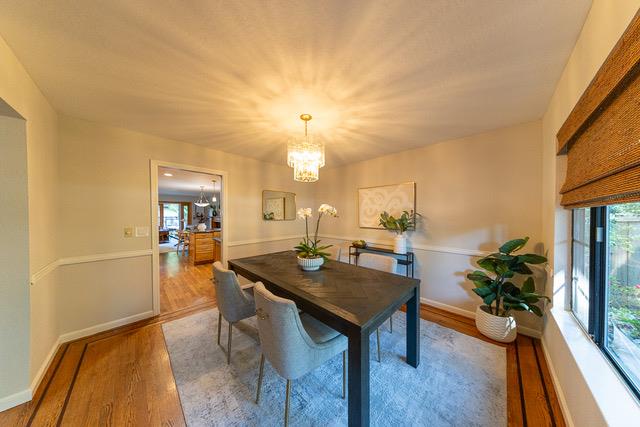 3523 Oak Drive Menlo Park, CA 94025 - Photo 10 of 20 a view of a dining room with furniture and wooden floor
