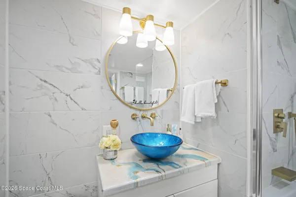 a bathroom with a shower