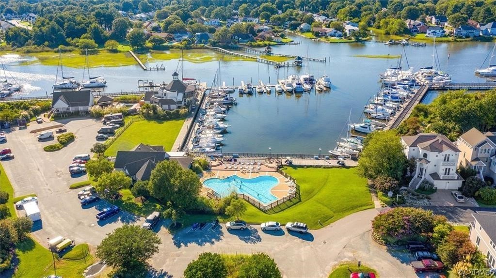 1003 High Dunes Quay, Unit 101 Hampton, VA 23664 - Photo 42 of 42 an aerial view of a house with a swimming pool yard and outdoor seating