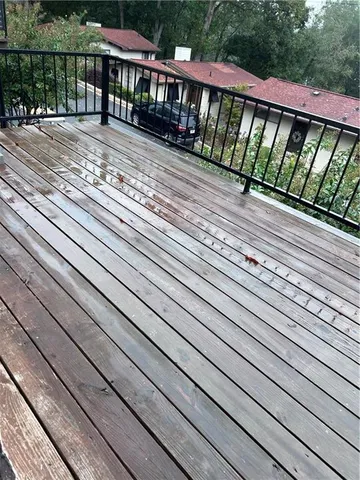 a view of wooden deck