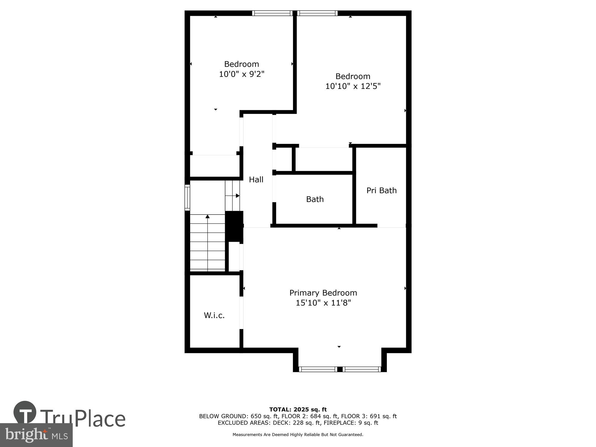 8711 Ridge Hollow Court Springfield, VA 22152 - Photo 39 of 42 Upper Level (Labels & Measurements)