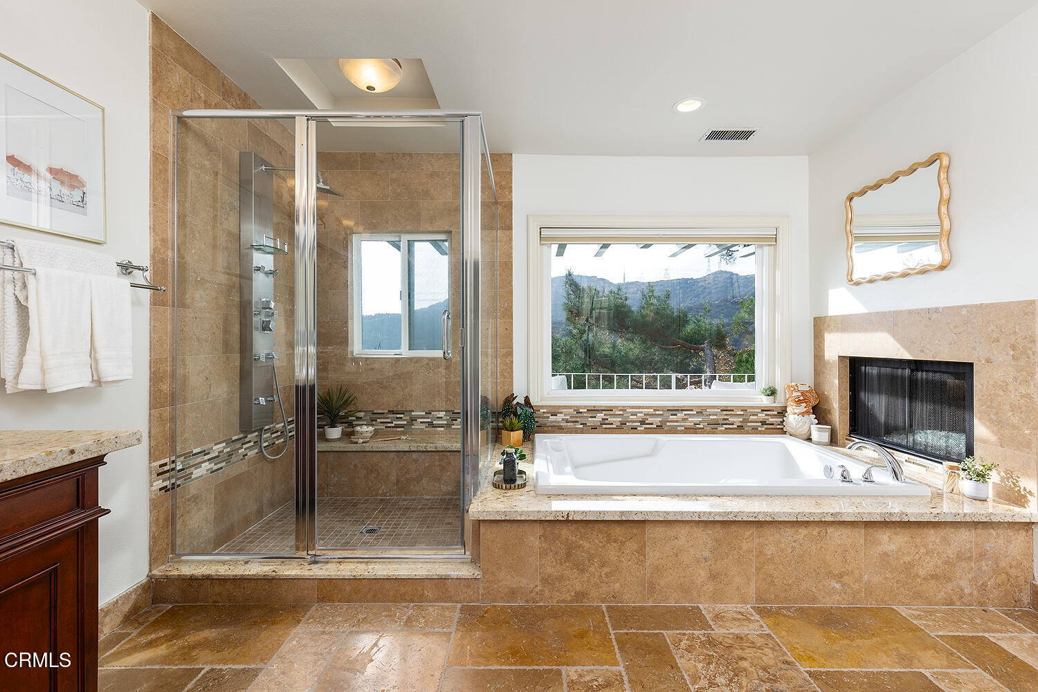 1386 Glen Oaks Boulevard Pasadena, CA 91105 - Photo 33 of 47 a spacious bathroom with a tub a mirror and a shower