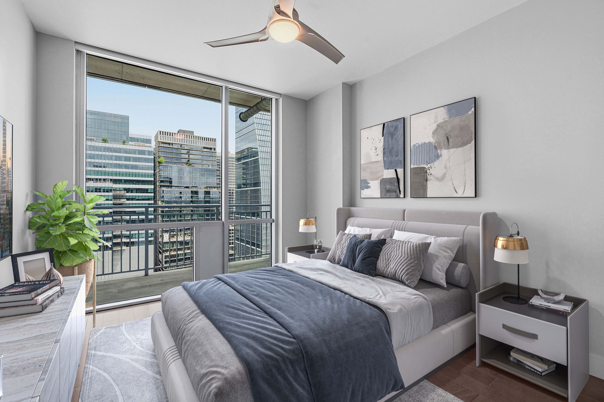 222 West Avenue, Unit 2207 Austin, TX 78701 - Photo 11 of 30 Floor-to-ceiling windows with balcony access