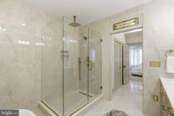 a bathroom with a shower