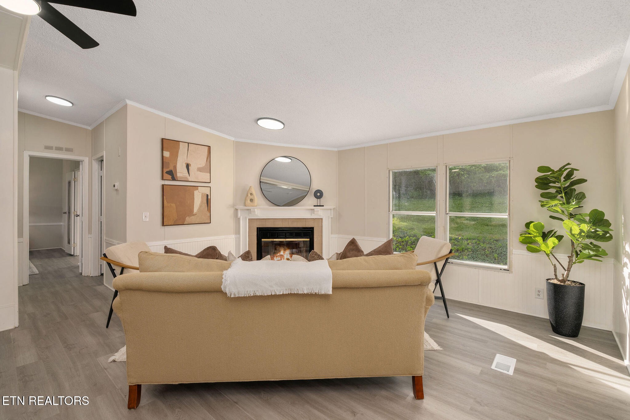 3315 Chuckey Highway Limestone, TN 37681 - Photo 10 of 40 a living room with furniture a fireplace and a potted plant