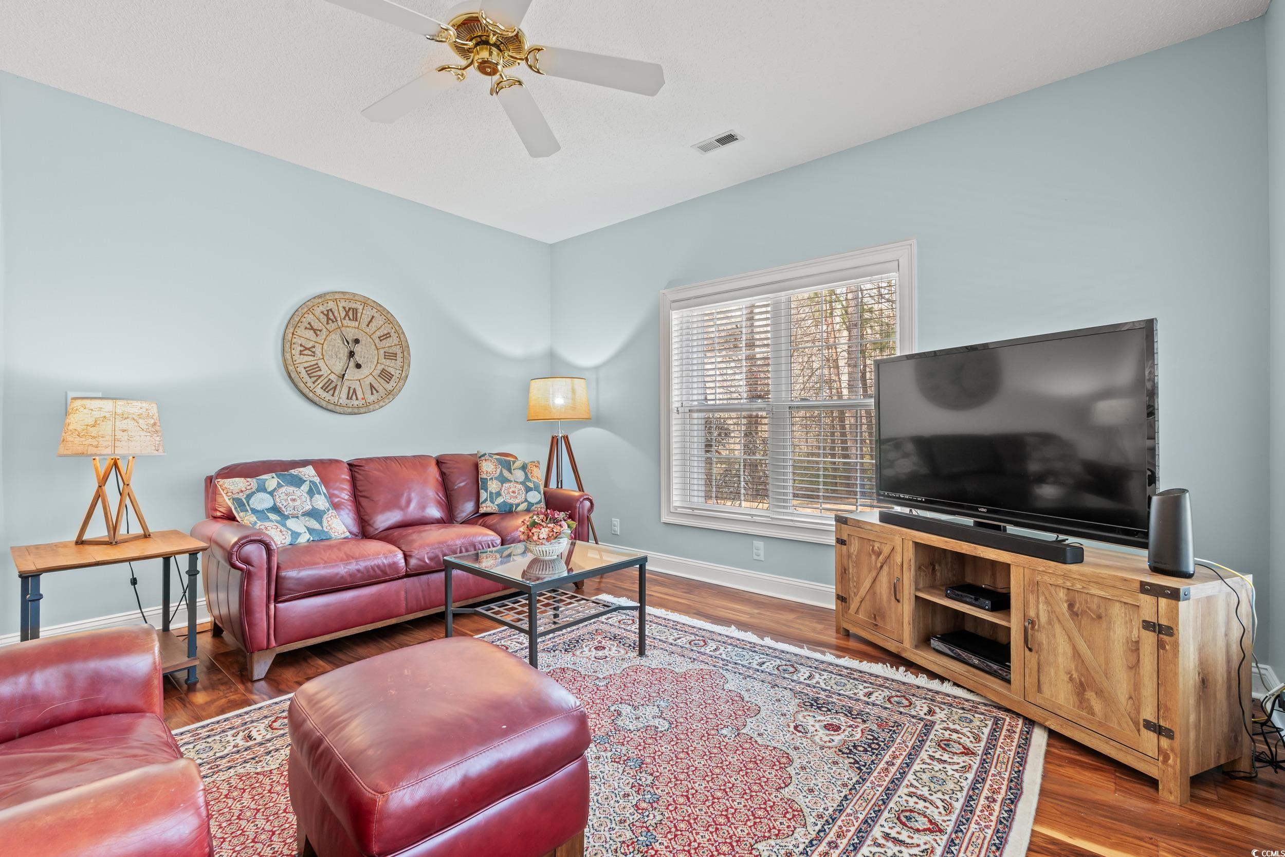 30 Baldwin Loop Pawleys Island, SC 29585 - Photo 13 of 39 Living room featuring ceiling fan, wood finished f