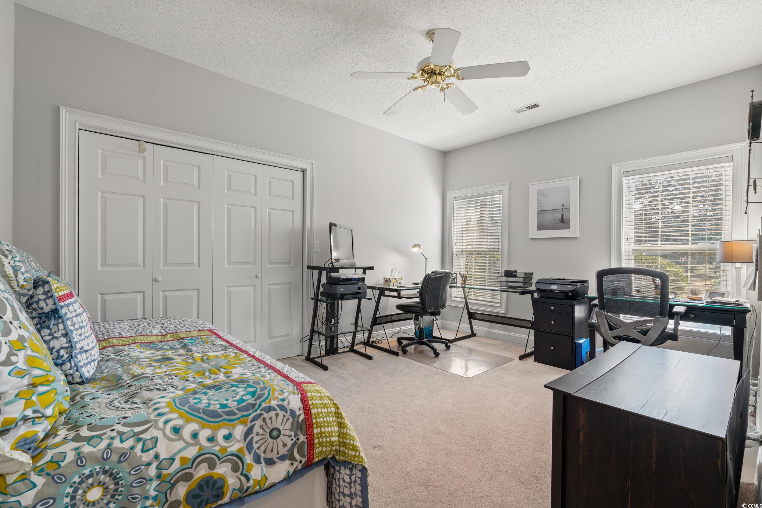 30 Baldwin Loop Pawleys Island, SC 29585 - Photo 30 of 39 Bedroom with ceiling fan, a textured ceiling, ligh