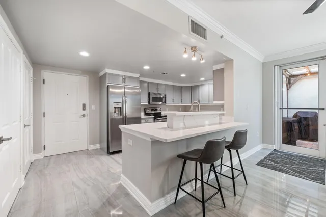 a living room with furniture