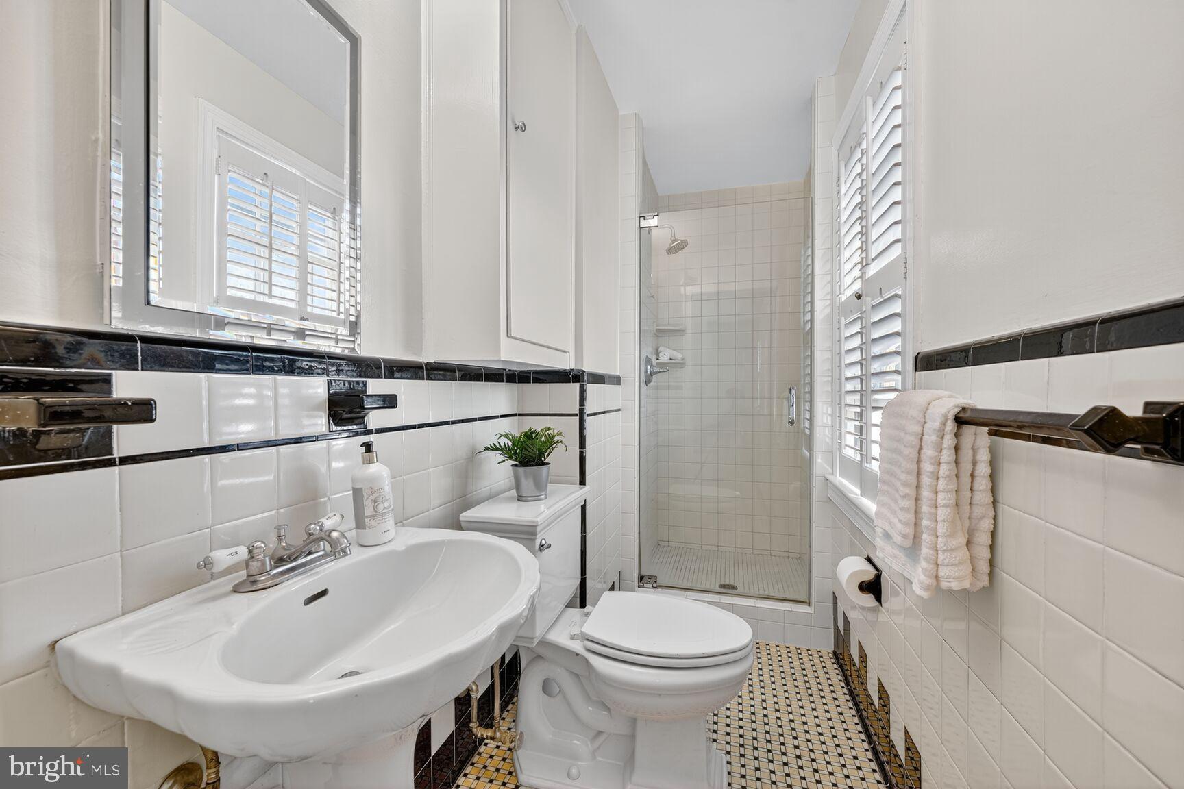 3293 Worthington Street Northwest Washington, DC 20015 - Photo 23 of 45 a bathroom with a sink a toilet and shower