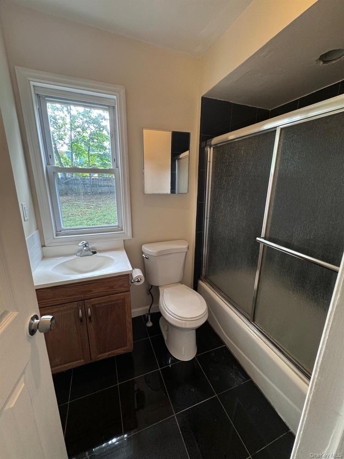77 Cottage Street, Unit 1 Poughkeepsie, NY 12601 - Photo 12 of 13 a bathroom with a toilet a sink and a shower