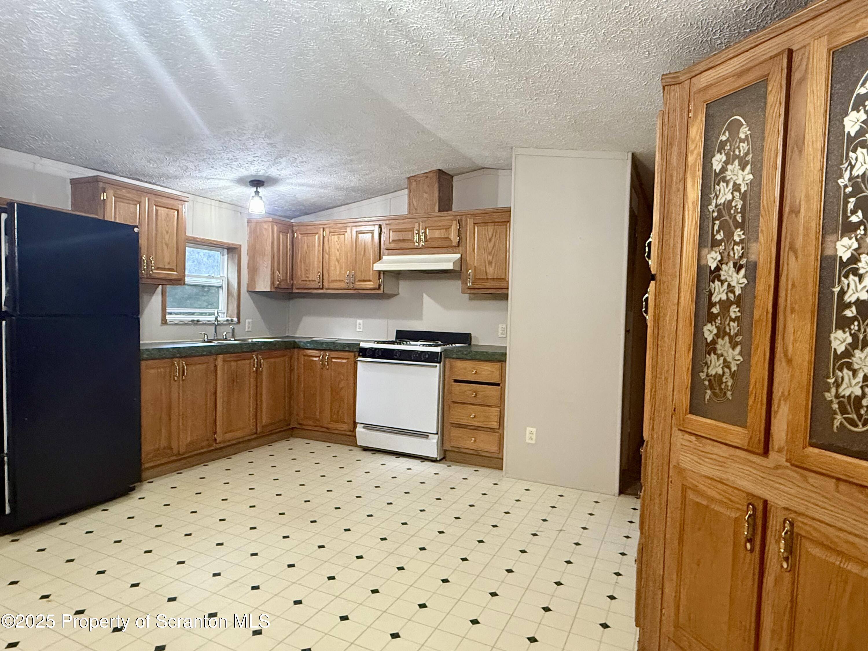 1218 Campsite Road Thompson, PA 18465 - Photo 8 of 26 a kitchen with granite countertop a refrigerator and a stove