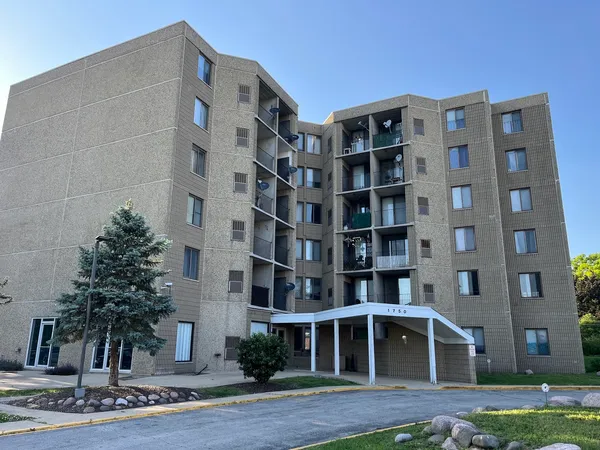 a front view of a building