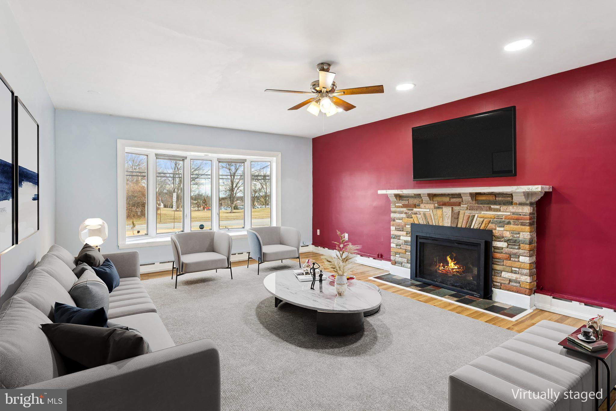 2614 Old Welsh Road Willow Grove, PA 19090 - Photo 3 of 47 a living room with furniture and a fireplace