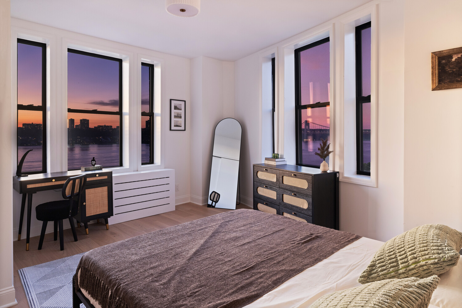 725 Riverside Drive, Unit 11A Manhattan, NY 10031 - Photo 10 of 21 a bedroom with a bed and a piano next to a window