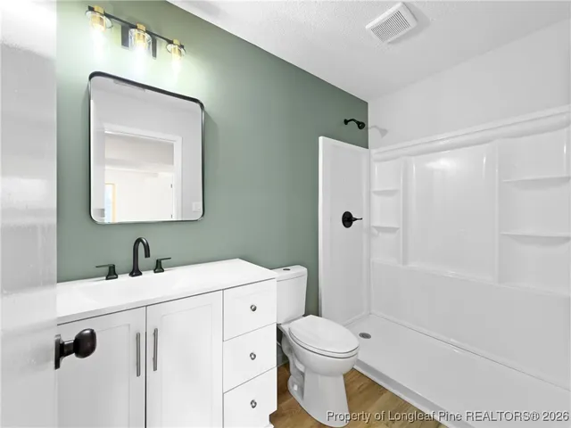 a view of a small space with a window