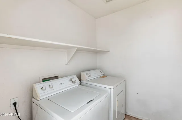 a view of an empty room with empty racks