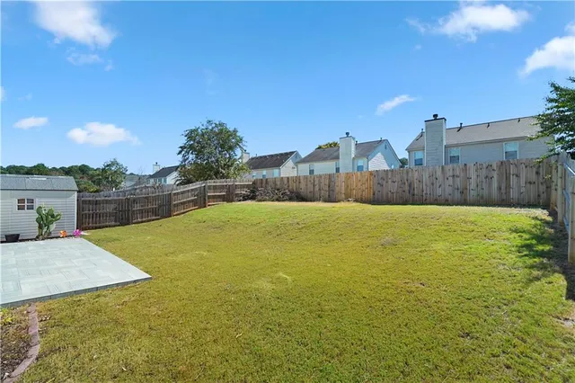 a view of an ocean with a big yard