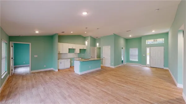 a view of a kitchen with kitchen and a sink