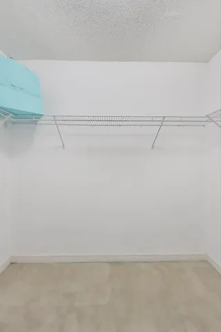 a view of small space with racks on the wall