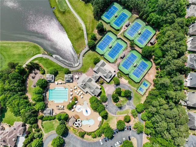 an aerial view of multiple house