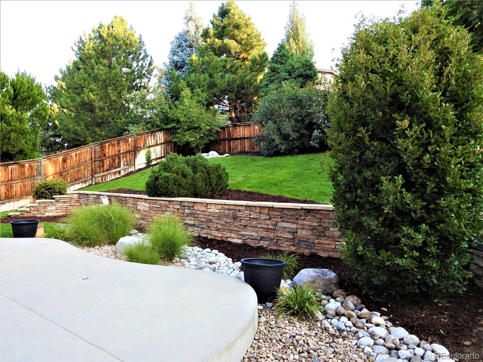 455 West Angus Way Highlands Ranch, CO 80129 - Photo 15 of 27 a view of a garden with plants and large trees