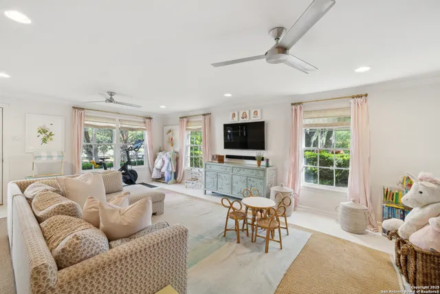 a backyard of a house with seating space