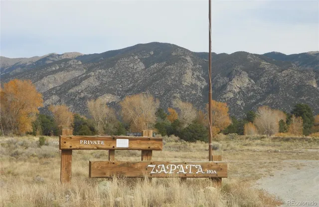 a view of a with a mountain