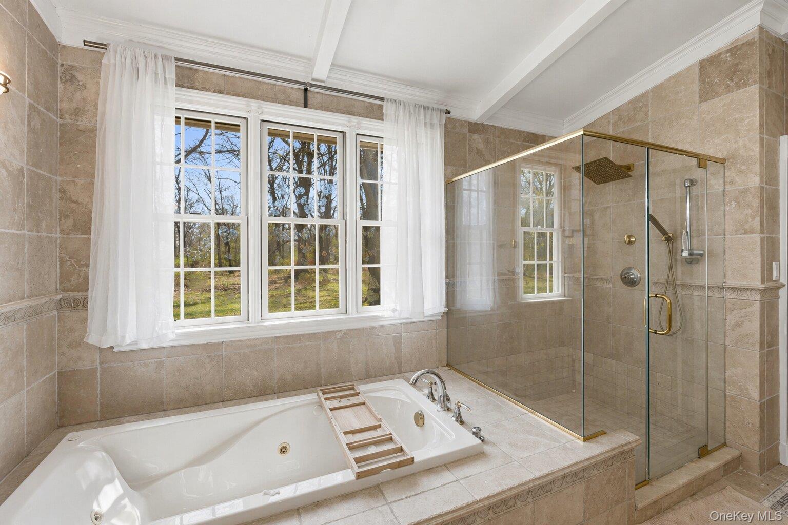 235 Centre Island Road Centre Island, NY 11771 - Photo 18 of 32 a bathroom with a tub and a shower