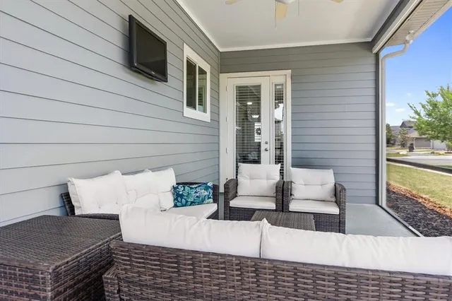 a view of outdoor seating space