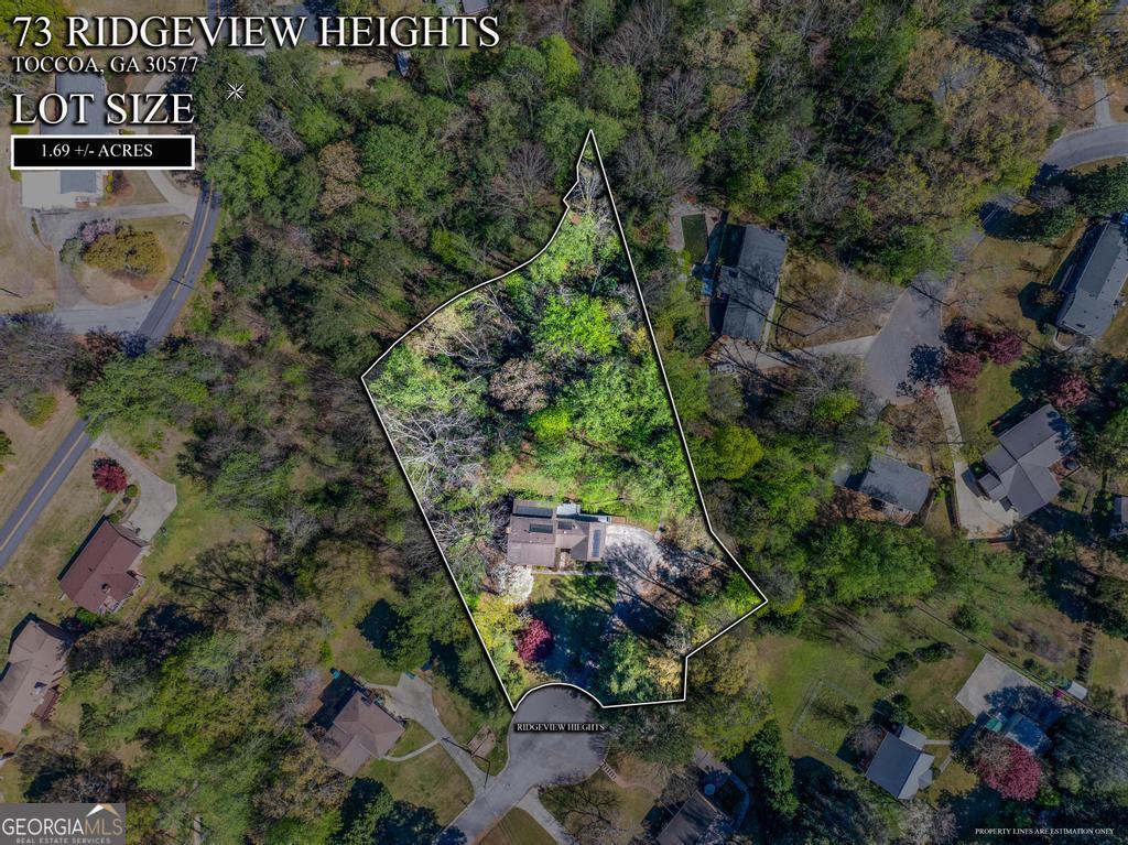 73 Ridgeview Heights Toccoa, GA 30577 - Photo 40 of 41 an aerial view of a house with a yard