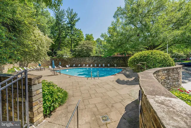 a view of a terrace with a bench