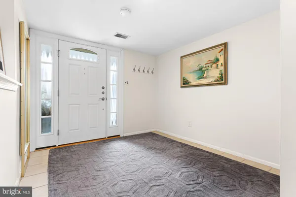an empty room with a door