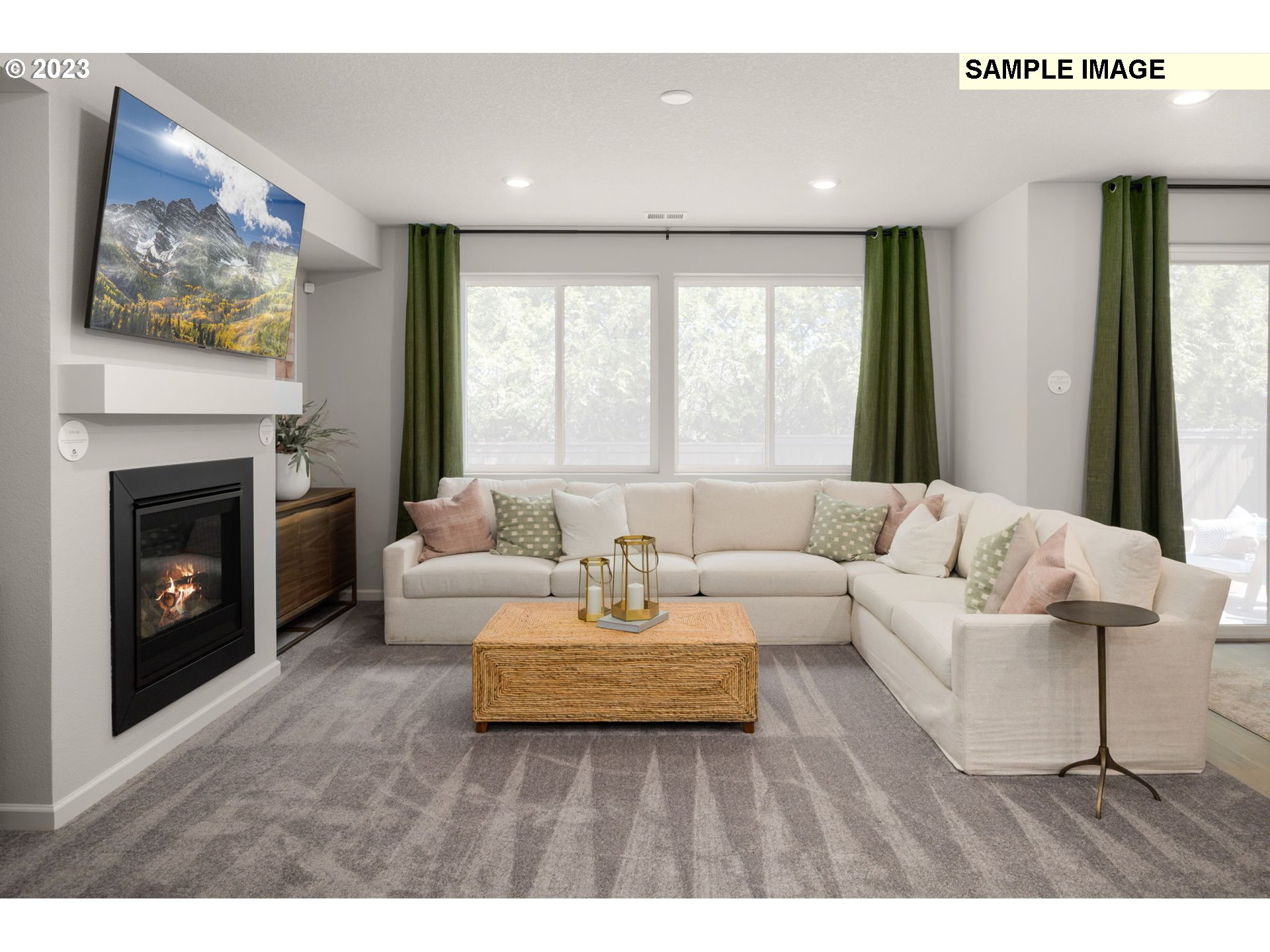 2364 Southeast Teal Avenue Gresham, OR 97080 - Photo 6 of 20 a living room with furniture a fireplace and a large window