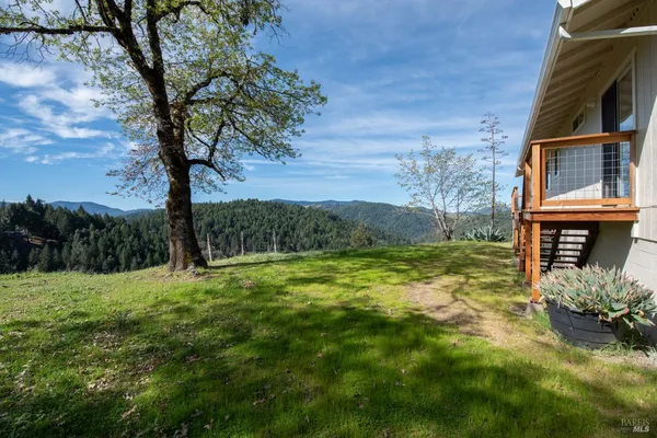 a backyard of a house with lots of green space