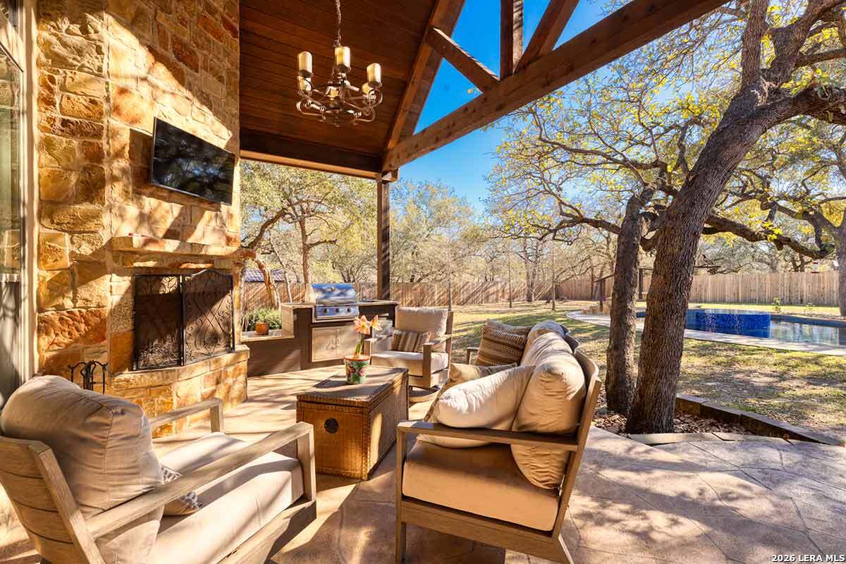 148 Copper Ridge Drive La Vernia, TX 78121 - Photo 1 of 42 a view of a chairs and table in patio