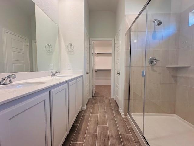 3428 North Crowley Cleburne Road Fort Worth, TX 76123 - Photo 4 of 11 a bathroom with a double vanity sink and mirror
