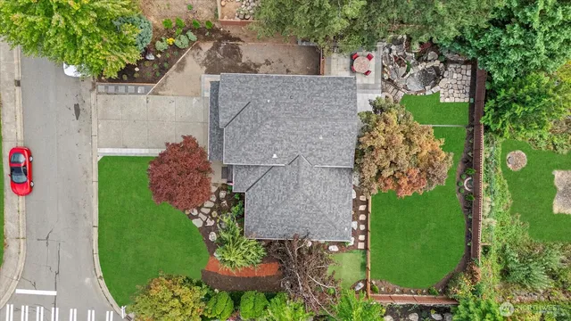 an aerial view of a house