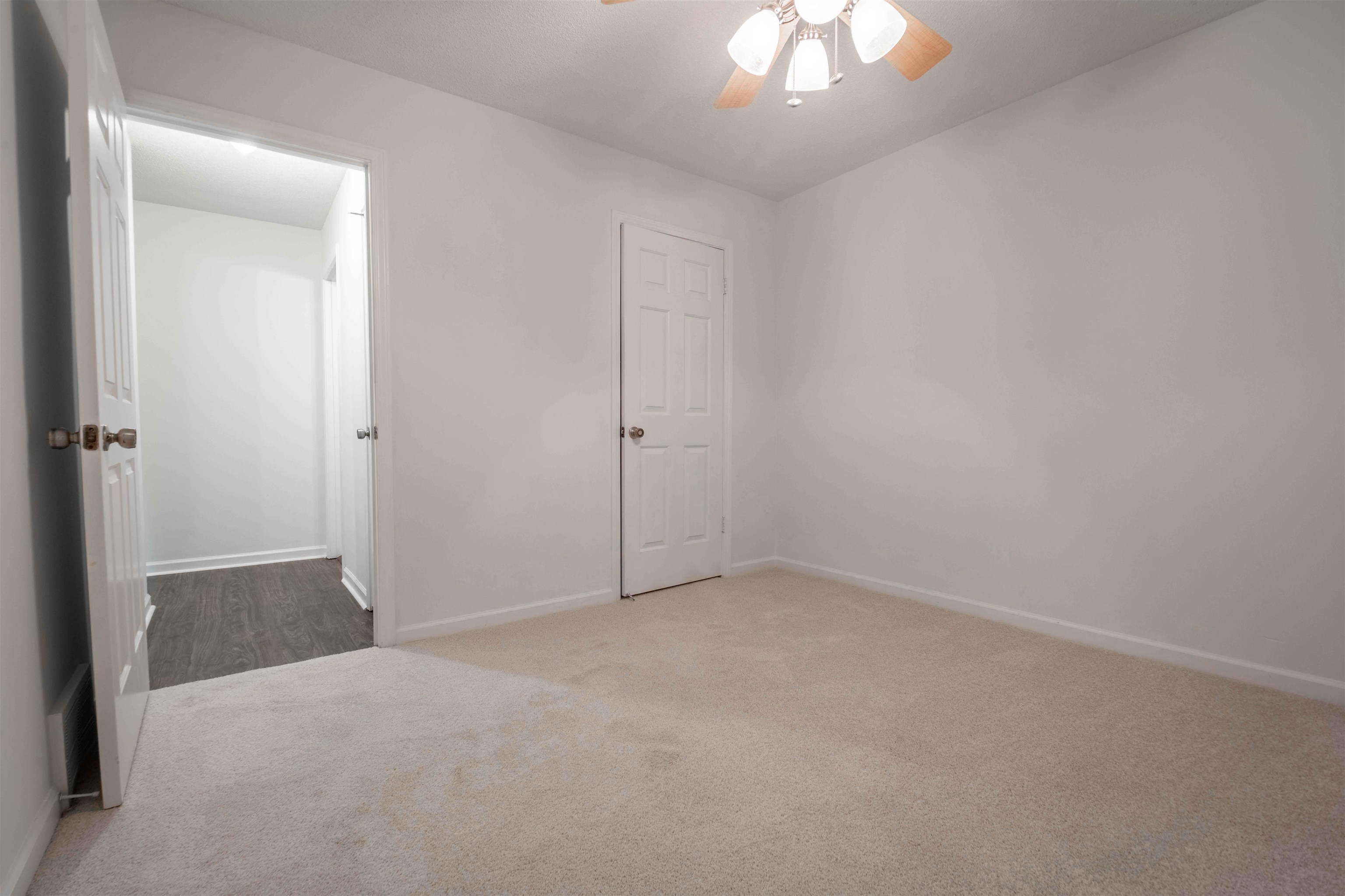 7800 Buck Ridge Cove Memphis, TN 38016 - Photo 28 of 36 Carpeted room featuring a ceiling fan with light fixture and white baseboards