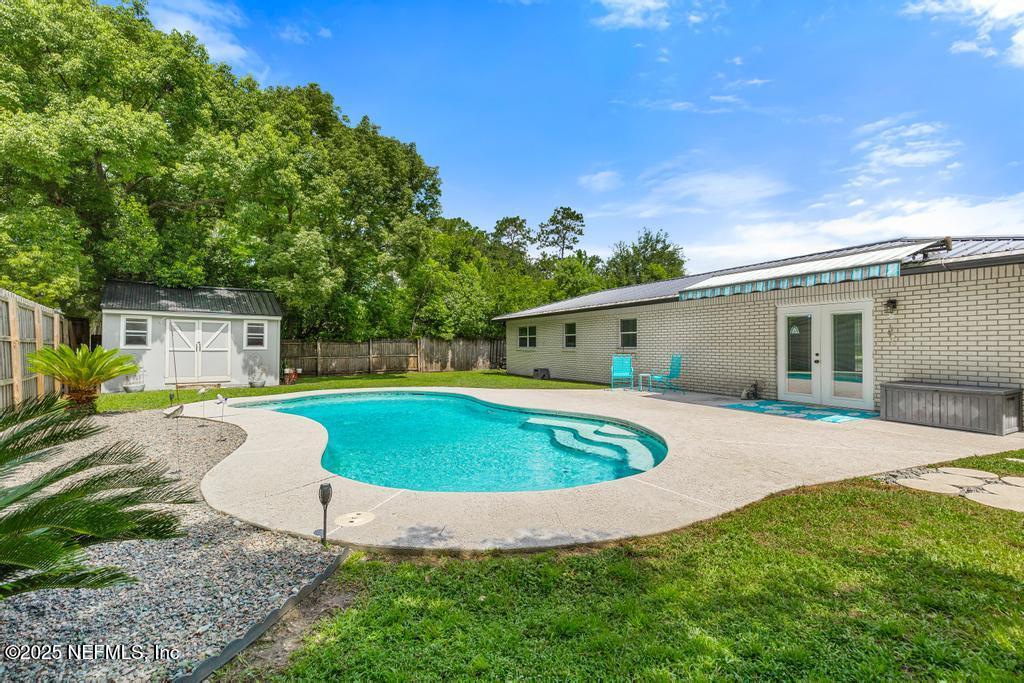 a view of outdoor space yard swimming pool and patio
