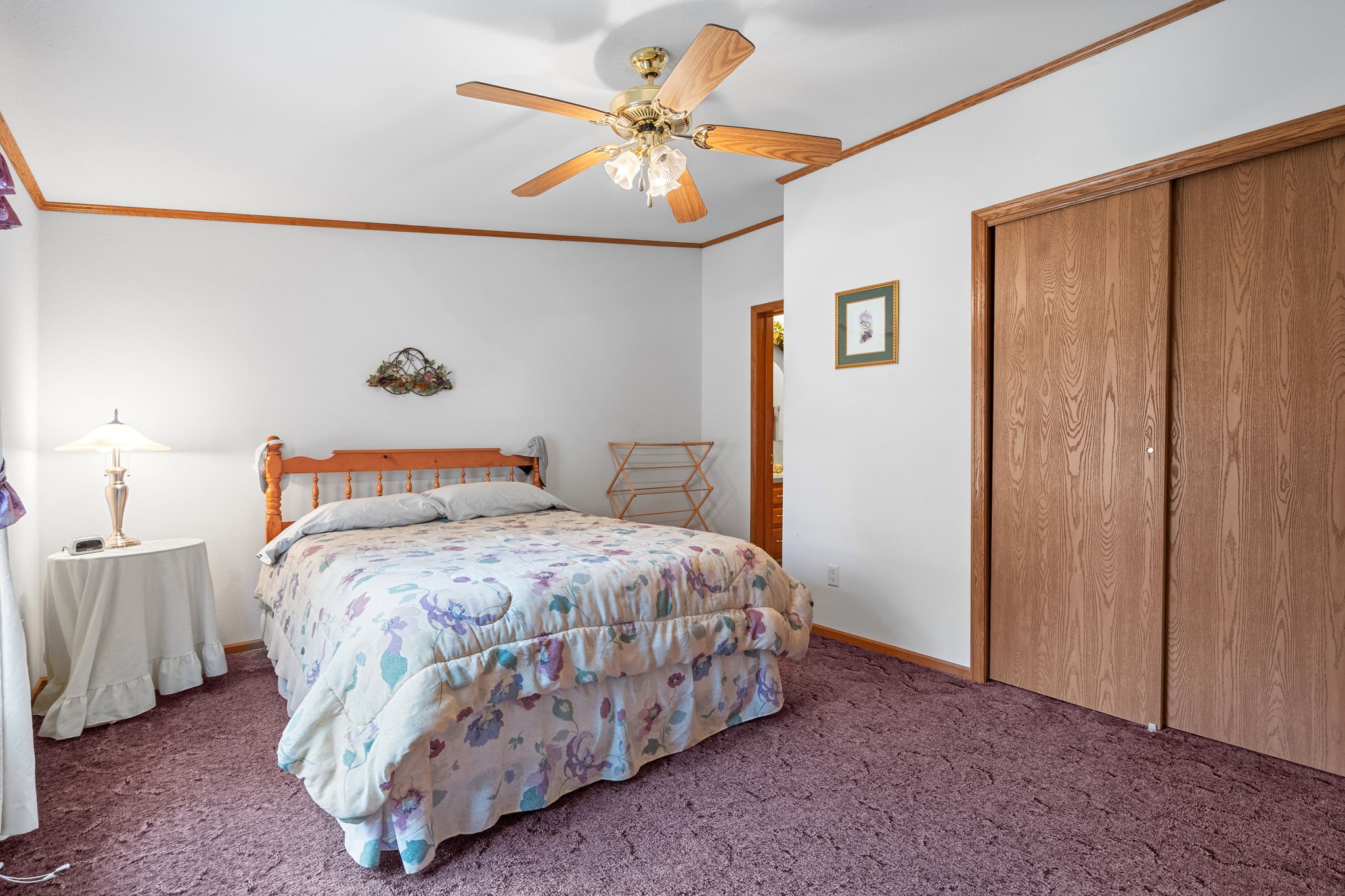 12503 Small Road Hayward, WI 54843 - Photo 28 of 36 Main floor master bedroom with ensuite walkthrough bath and large closet.