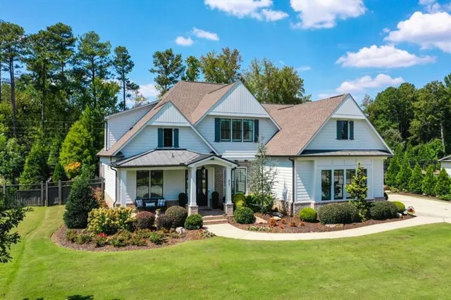 an aerial view of a house