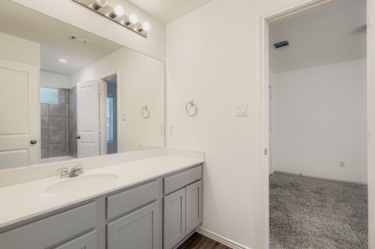 128 Concho Brook Bend Georgetown, TX 78626 - Photo 20 of 28 a bathroom with a sink and a mirror