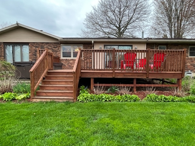 5833 South Skare Road Rochelle, IL 61068 - Photo 34 of 41 a view of outdoor space with deck and yard