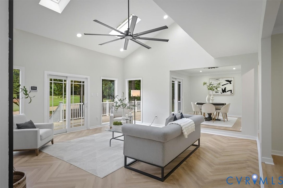 4200 Northwich Road Midlothian, VA 23112 - Photo 3 of 50 Living area featuring high vaulted ceiling, a skyl