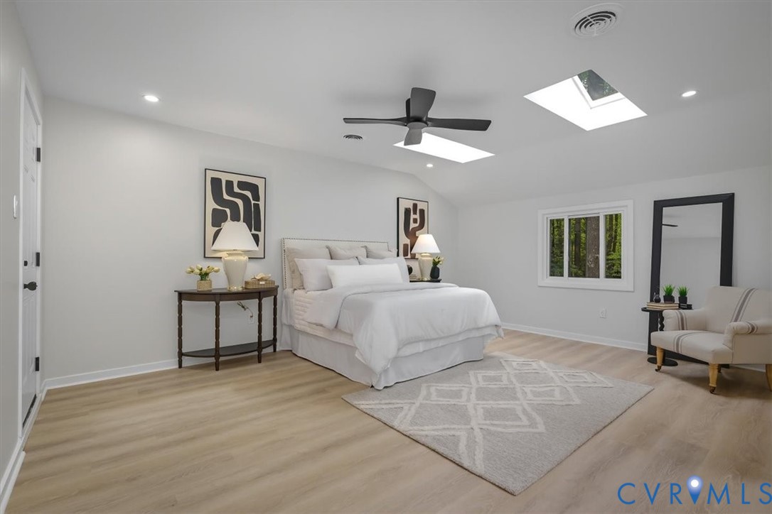 4200 Northwich Road Midlothian, VA 23112 - Photo 31 of 50 Bedroom featuring lofted ceiling, a skylight, ceil