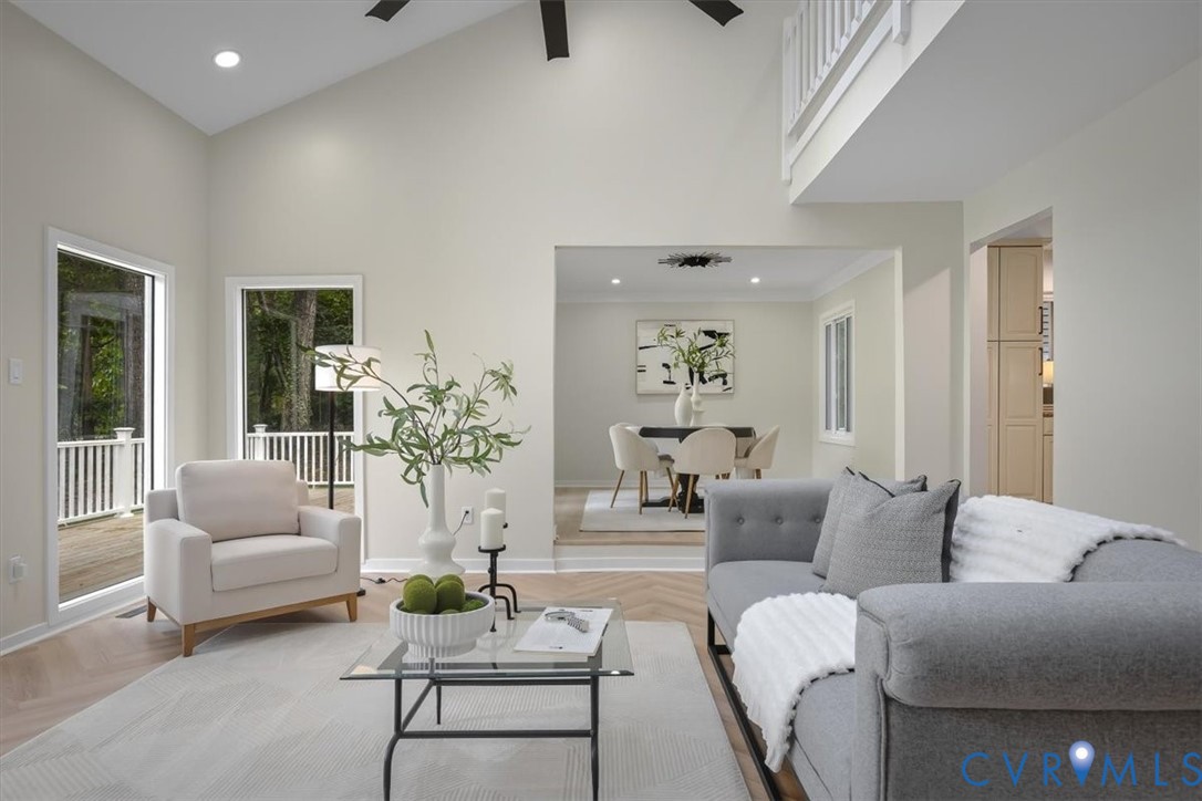 4200 Northwich Road Midlothian, VA 23112 - Photo 4 of 50 Living area with recessed lighting, high vaulted c